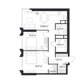 Квартира 69,7 м², 2-комнатная - изображение 1