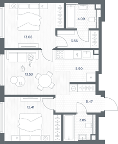 Квартира 61,9 м², 2-комнатная - изображение 2