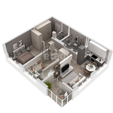 Квартира 62,6 м², 2-комнатная - изображение 2