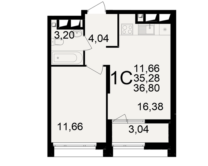 33,5 м², 1-комнатная квартира 5 085 920 ₽ - изображение 13