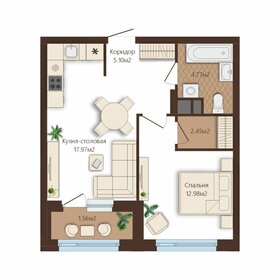 Квартира 44,8 м², 1-комнатная - изображение 1