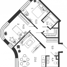Квартира 72,4 м², 3-комнатная - изображение 2