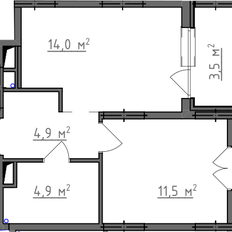 Квартира 37,3 м², 1-комнатная - изображение 3