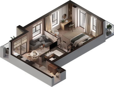 Квартира 56,2 м², 2-комнатные - изображение 1
