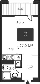 Квартира 29 м², студия - изображение 1