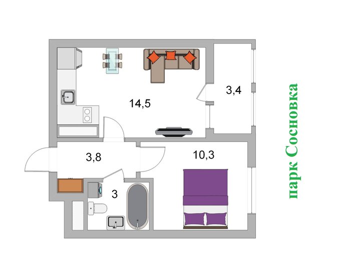 36 м², 1-комнатная квартира 12 500 000 ₽ - изображение 46