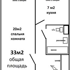 Квартира 33 м², 1-комнатная - изображение 2