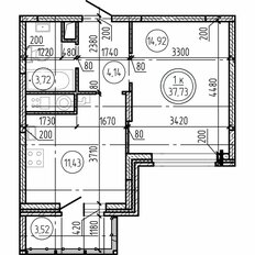 Квартира 37,7 м², 1-комнатная - изображение 3