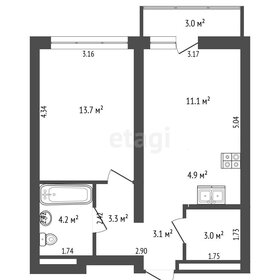 Квартира 43 м², 1-комнатная - изображение 1