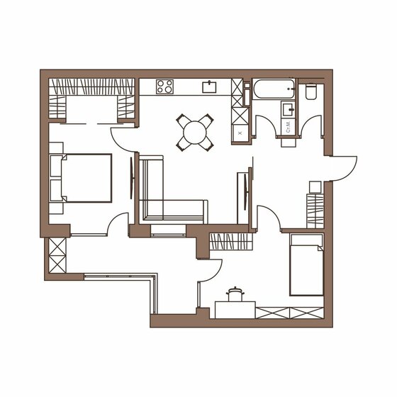 58,7 м², 3-комнатная квартира 8 943 600 ₽ - изображение 107