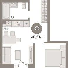 Квартира 40,5 м², студия - изображение 3