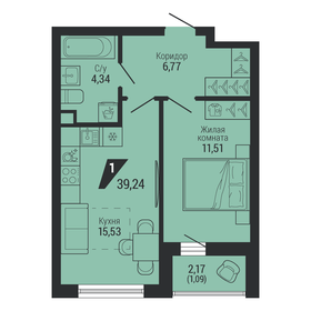 Квартира 39,2 м², 1-комнатная - изображение 1