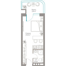 Квартира 30,8 м², студия - изображение 3