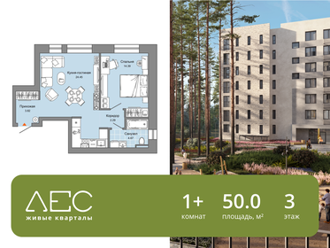 Квартира 50 м², 1-комнатная - изображение 1