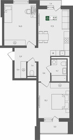 Квартира 66,4 м², 2-комнатная - изображение 1
