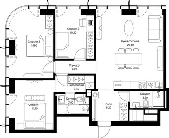 Квартира 85,7 м², 3-комнатная - изображение 2