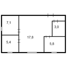 Квартира 42 м², 3-комнатная - изображение 3