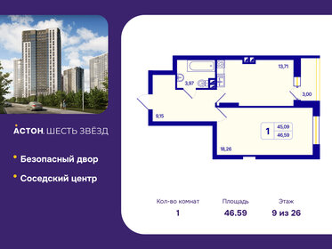 Квартира 46,6 м², 1-комнатная - изображение 1