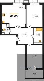 Квартира 69,6 м², 2-комнатная - изображение 1