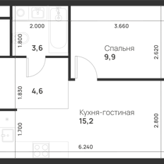 Квартира 33,3 м², 1-комнатная - изображение 3