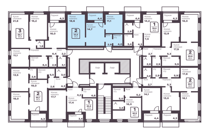 60,3 м², 2-комнатная квартира 8 081 710 ₽ - изображение 75