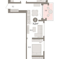 Квартира 71 м², 2-комнатная - изображение 3
