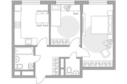 Квартира 54,1 м², 2-комнатная - изображение 1