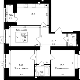 Квартира 79 м², 3-комнатная - изображение 1