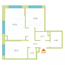 Квартира 52,4 м², 2-комнатная - изображение 1