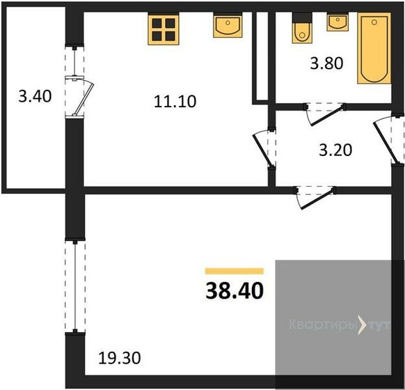37 м², 1-комнатная квартира 4 500 000 ₽ - изображение 81