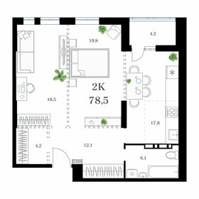 Квартира 82,3 м², 2-комнатная - изображение 1