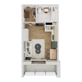 Квартира 24,5 м², студия - изображение 1