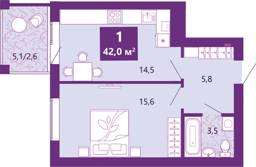 62,3 м², 2-комнатная квартира 5 400 000 ₽ - изображение 24