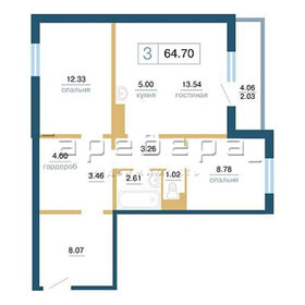 Квартира 65 м², 3-комнатная - изображение 1