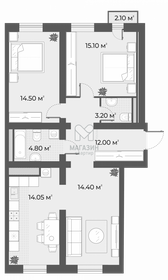 Квартира 80 м², 2-комнатная - изображение 1