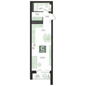 Квартира 38,9 м², 1-комнатная - изображение 1