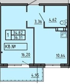 Квартира 36 м², 1-комнатная - изображение 2