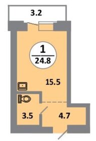 Квартира 25 м², студия - изображение 1