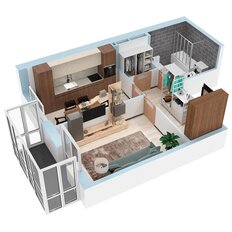Квартира 37,9 м², 1-комнатная - изображение 3