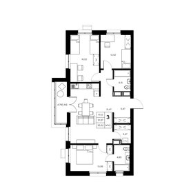 Квартира 95,3 м², 3-комнатная - изображение 1