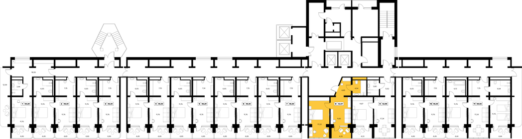 Квартира 42,6 м², 2-комнатные - изображение 2