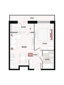 Квартира 41,8 м², 1-комнатная - изображение 1