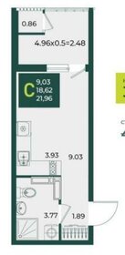 Квартира 22 м², студия - изображение 2