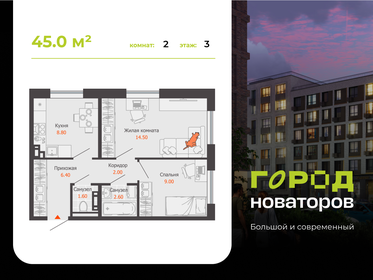 Квартира 45 м², 2-комнатная - изображение 1