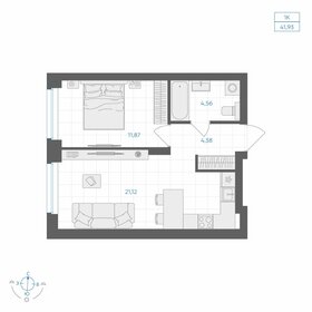 Квартира 41,9 м², 1-комнатная - изображение 1