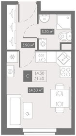 Квартира 21,4 м², студия - изображение 1