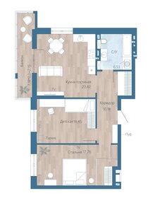 Квартира 71,4 м², 3-комнатная - изображение 1