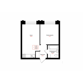 Квартира 35,1 м², 1-комнатная - изображение 1