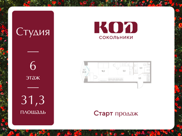 Квартира 31,3 м², студия - изображение 1