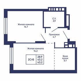 Квартира 43,2 м², 2-комнатная - изображение 1